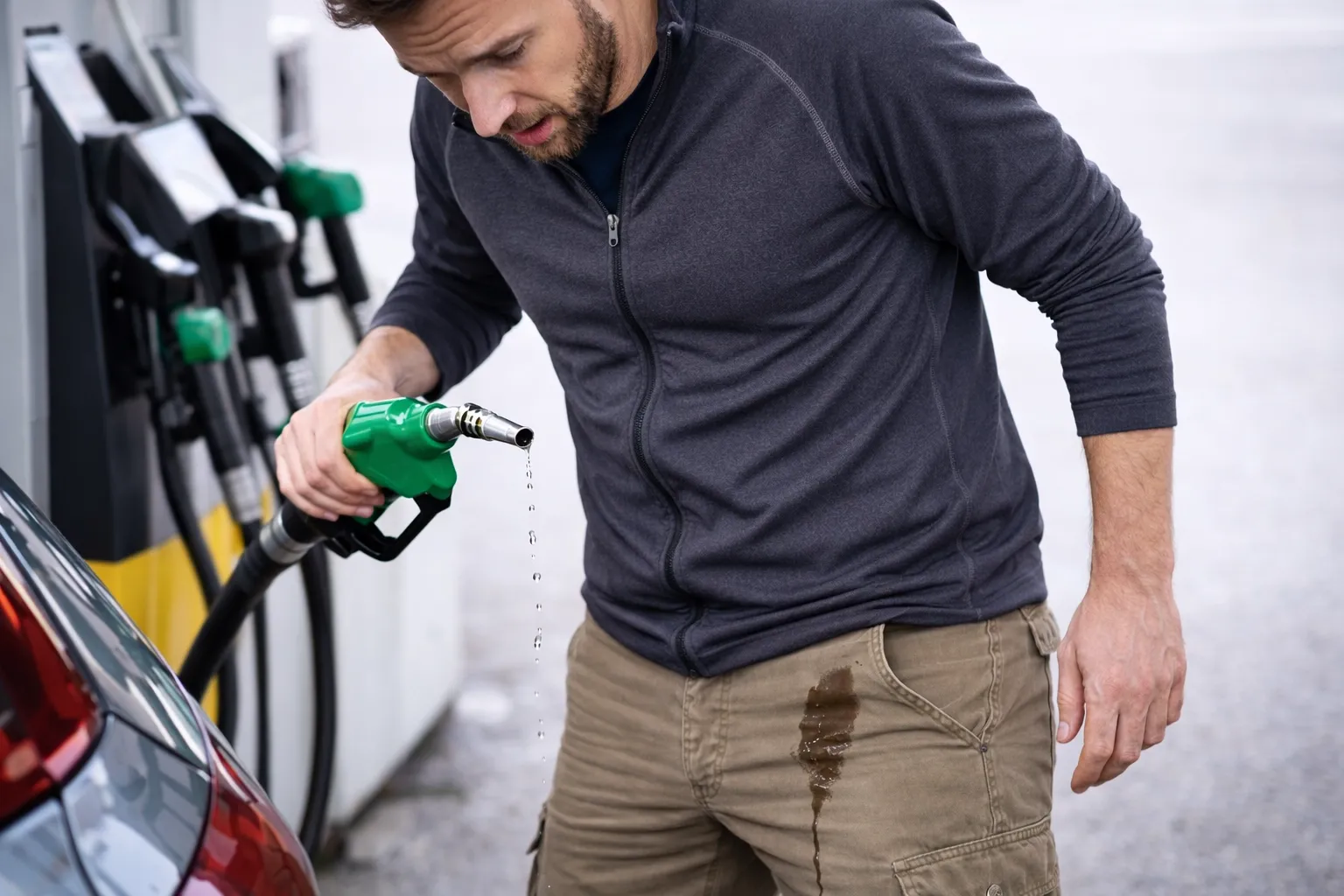 Benzinfleck auf Kleidung