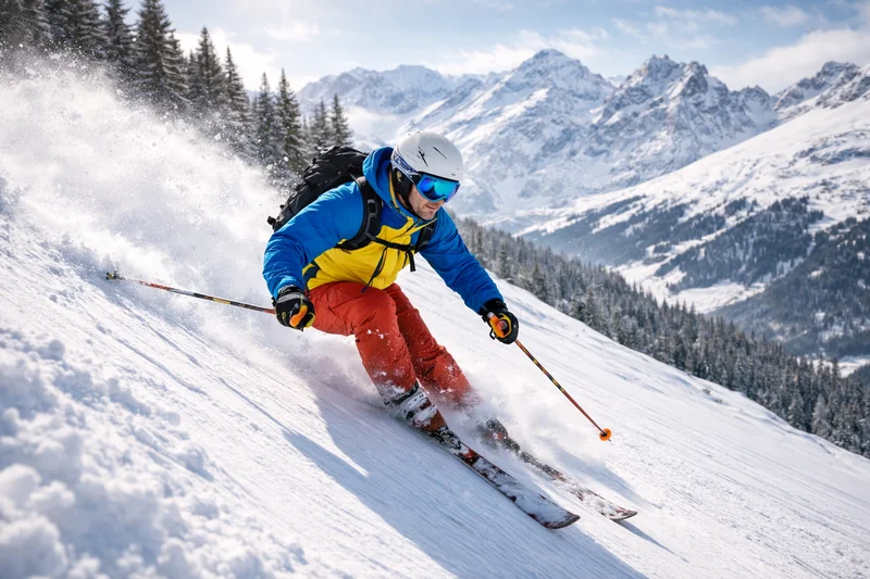 Skifahrer auf der Piste