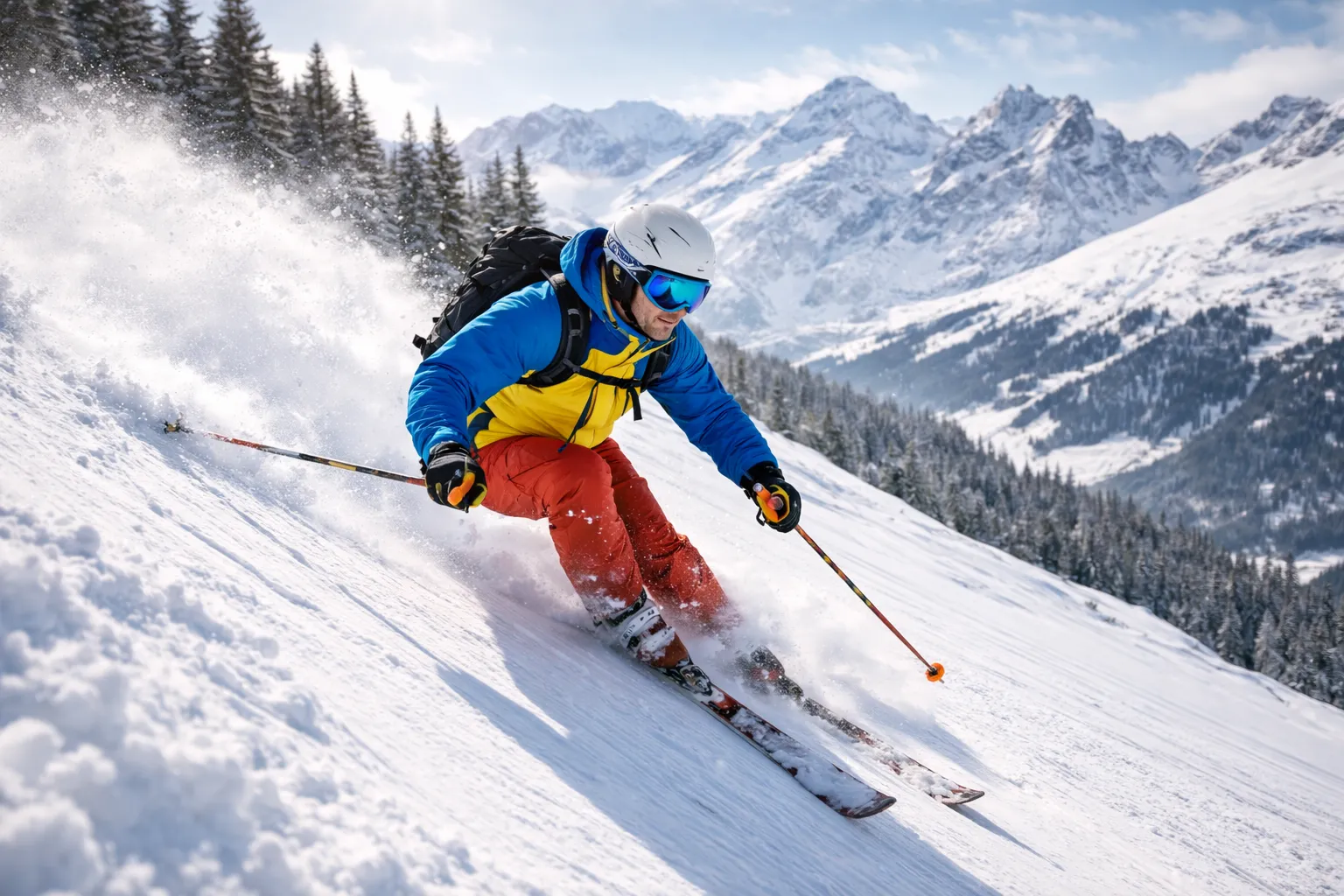 Skifahrer auf der Piste