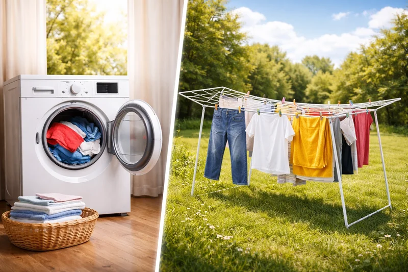 Trockner oder Wäscheleine