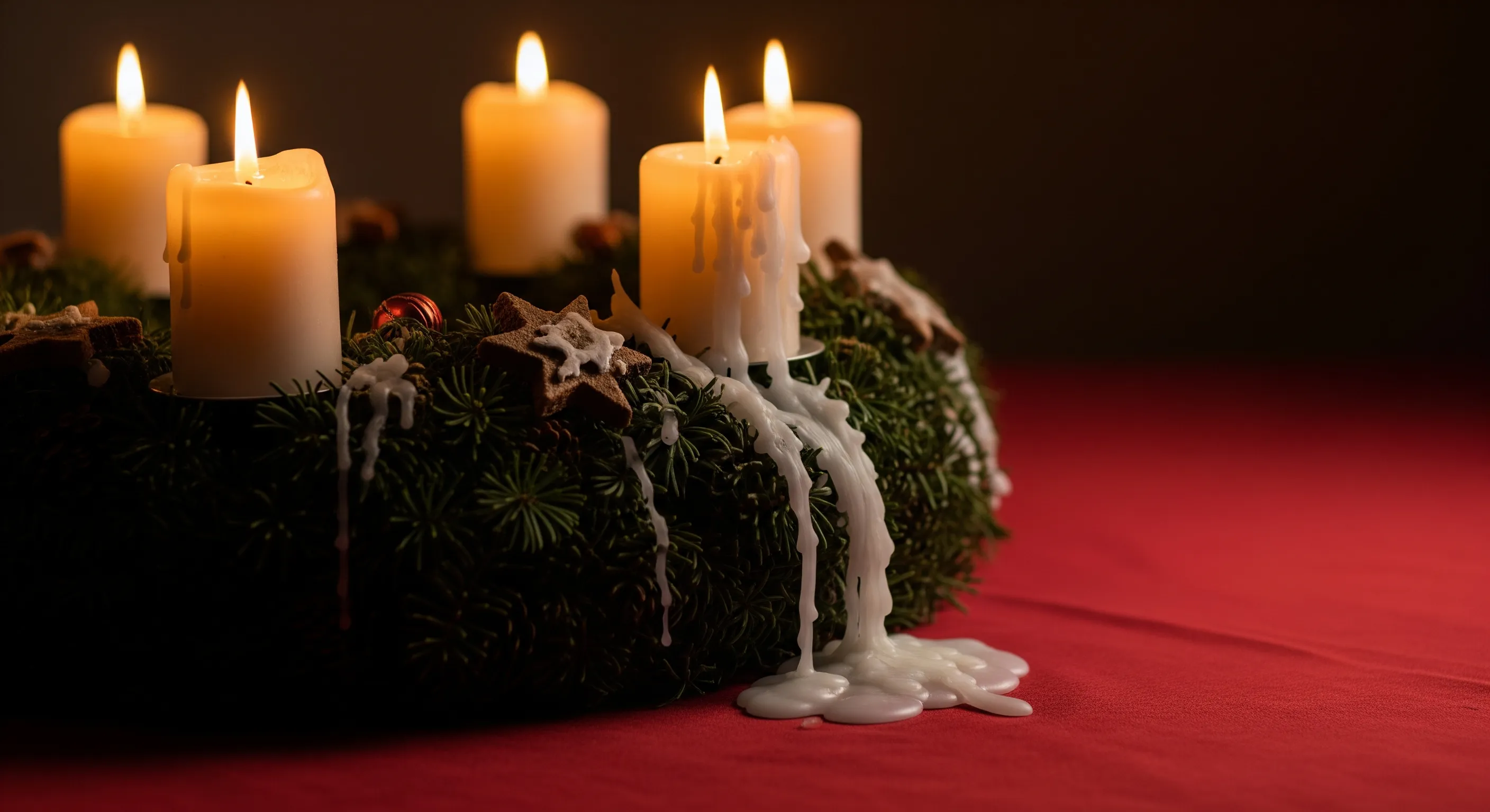 Wachsflecken auf Textilien in der Adventszeit
