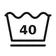 Waschsymbol: Bottich mit 40 und einem Balken